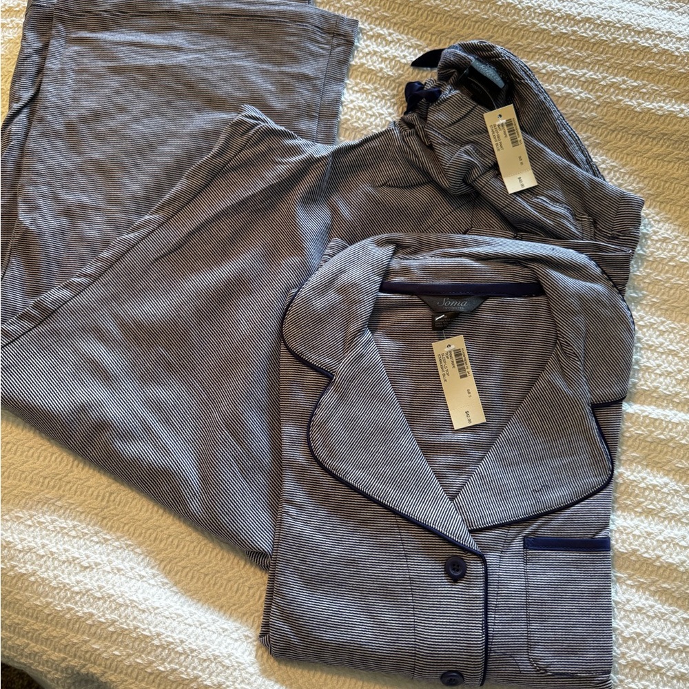 Striped Pajama Set in Blue